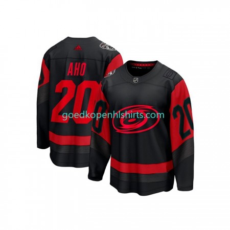 Carolina Hurricanes Sebastian Aho 20 Adidas 2023 NHL Stadium Series Zwart Authentic Shirt - Mannen